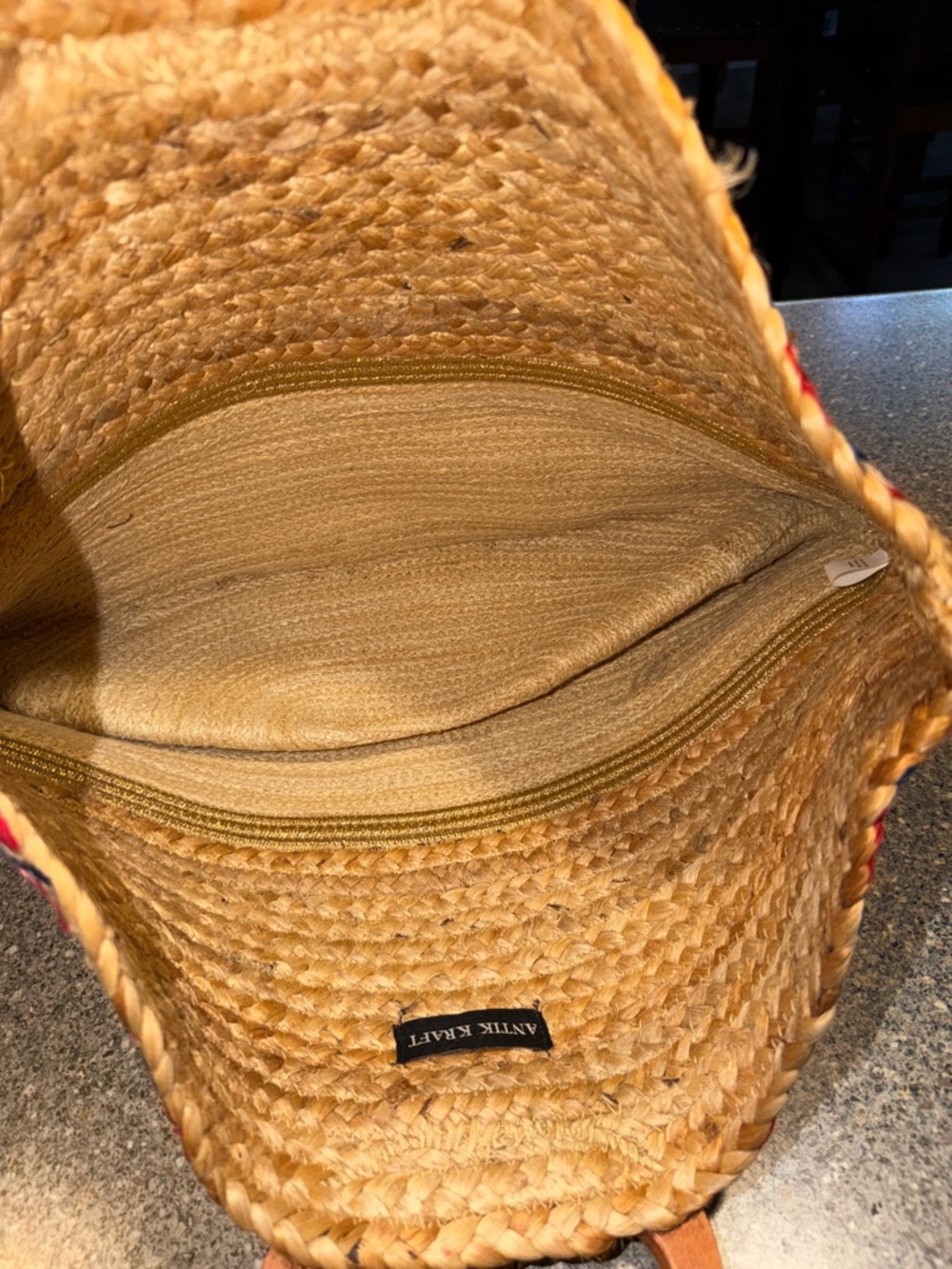 Antik Kraft Juhi Flower Jute Tote - Picture 3 of 5